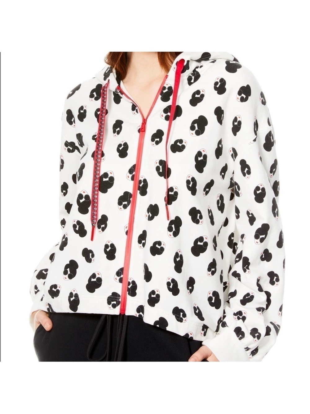 Alice + Olivia Mckenzie "Stace Face" Full Zip Hooded Jacket Size Large